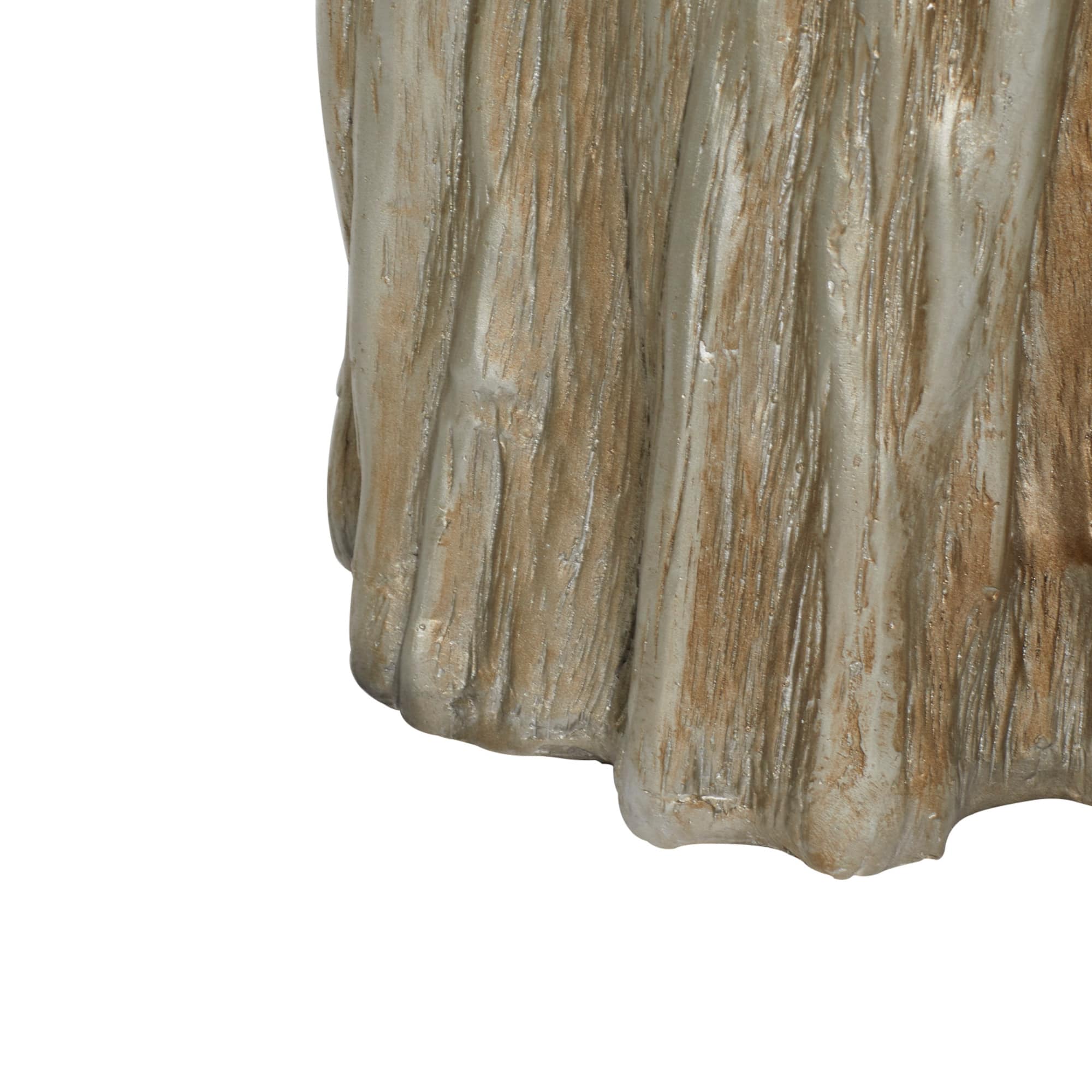 19" Gold Fiberglass Eclectic Footstool